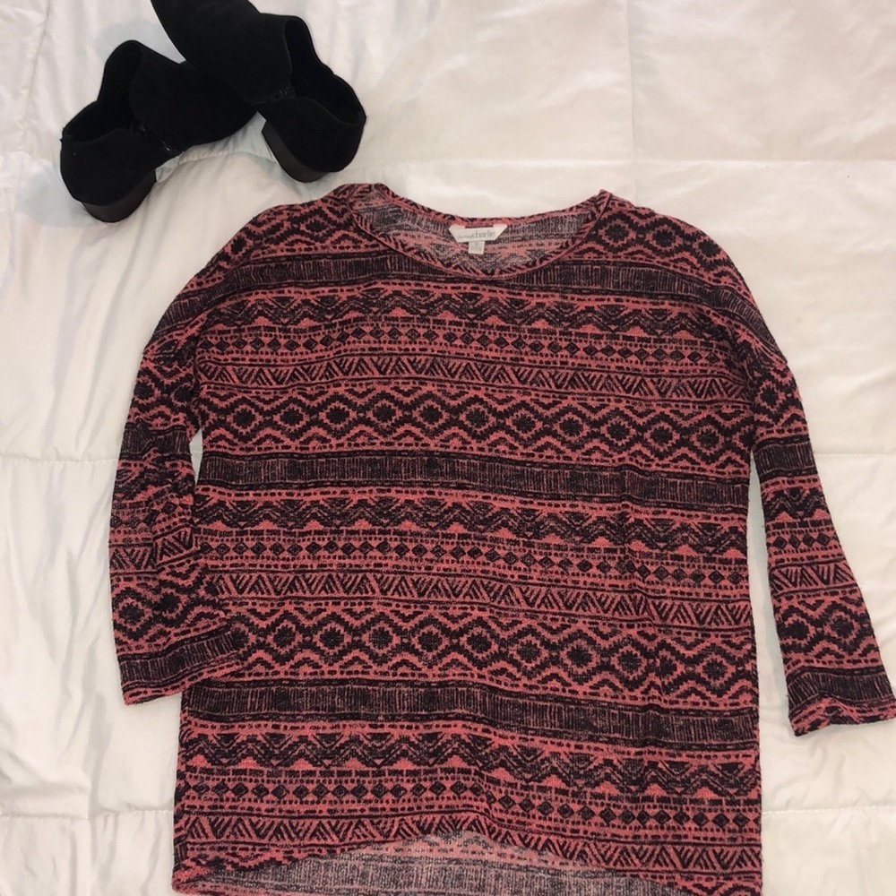 36. Charming Charlie’s 3/4 pink/black top small